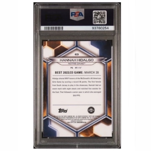 RARE Hannah Hidalgo Rookie PSA10 - POP 4!! ONLY 4 Cards Graded GEM MINT - Picture 2 of 3